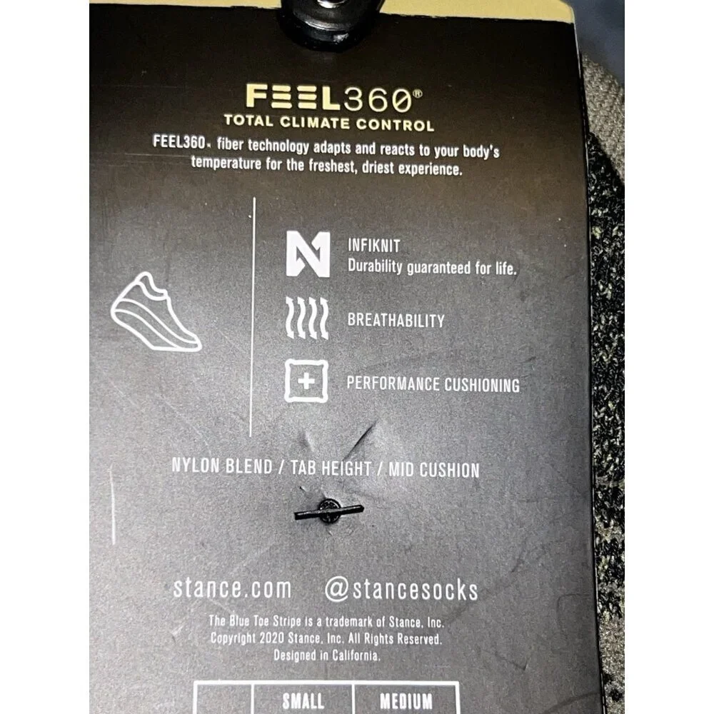 NWT STANCE Feel 360 3 Pack Pink/Navy/Black Green Cut Socks Sz Small W (5 7.5)